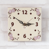 タイルの掛け時計:プチローズ