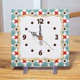 タイルの掛け時計:エメラルド - タイル工房コルメーナ