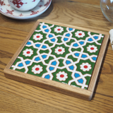 鍋敷き:ペルシャンフラワー - タイル工房コルメーナ