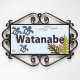 表札 ハワイアン:ホヌ - タイル工房コルメーナ