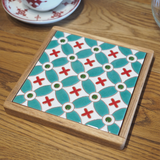 鍋敷き:エメラルド - タイル工房コルメーナ