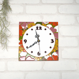 タイルの掛け時計:トロピカルフラワー