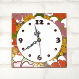 タイルの掛け時計:トロピカルフラワー