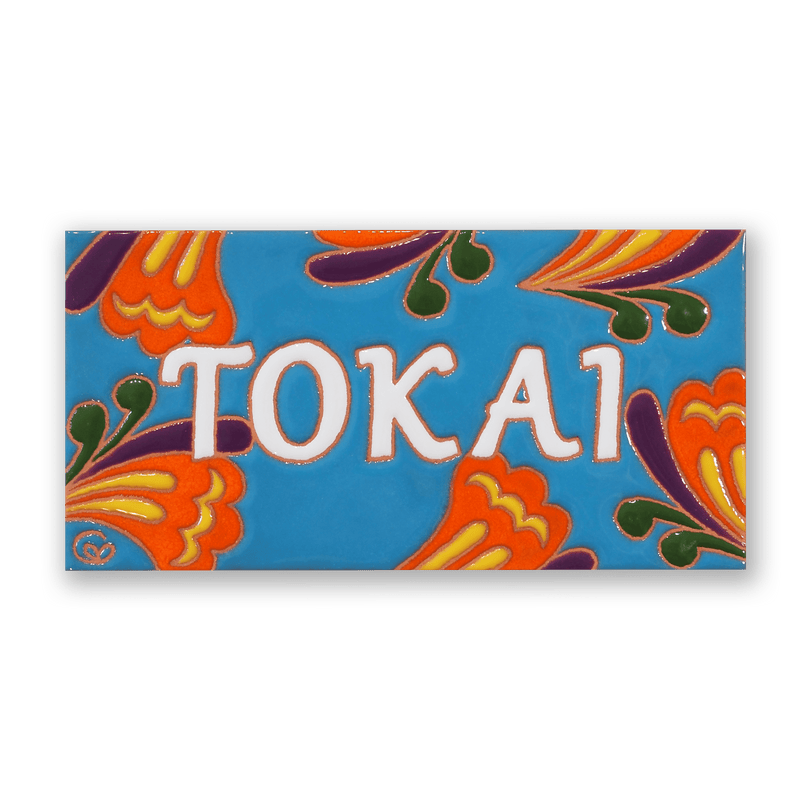 表札：バタフライ - タイル工房コルメーナ