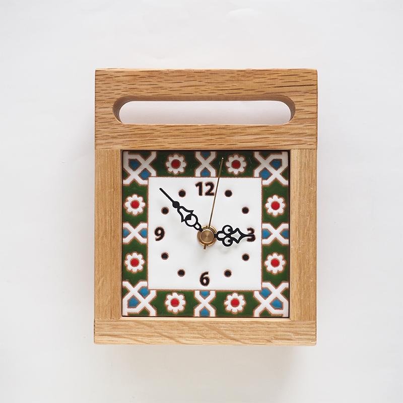 置き時計：ペルシャンフラワー - タイル工房コルメーナ